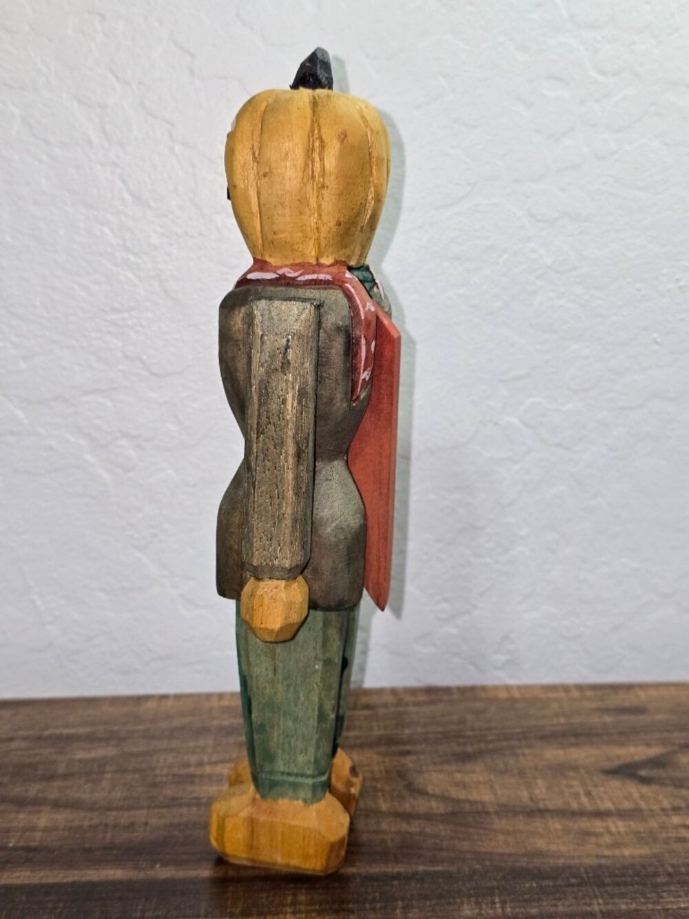Primitive Wooden Pumpkin Head Nutcracker 10" Halloween October Fall - Picture 3 of 8